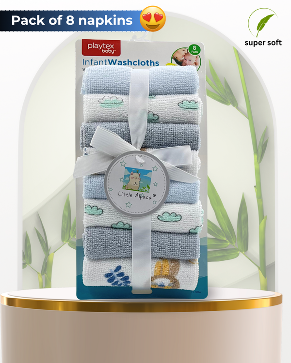 Premium CloudSoft Baby Napkin Set – Pack of 8