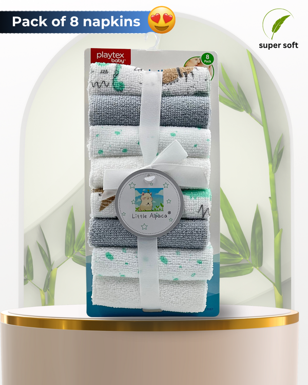 Premium Jurassic Love Soft Baby Napkins – Pack of 8