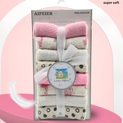 Premium Kawaii Pink Soft Baby Napkins - Pack of 8