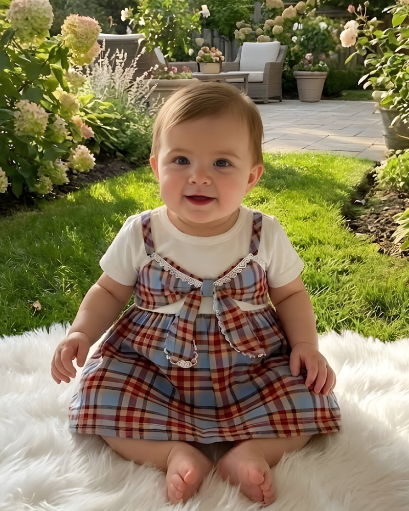 Cocoa Checks Baby Frock