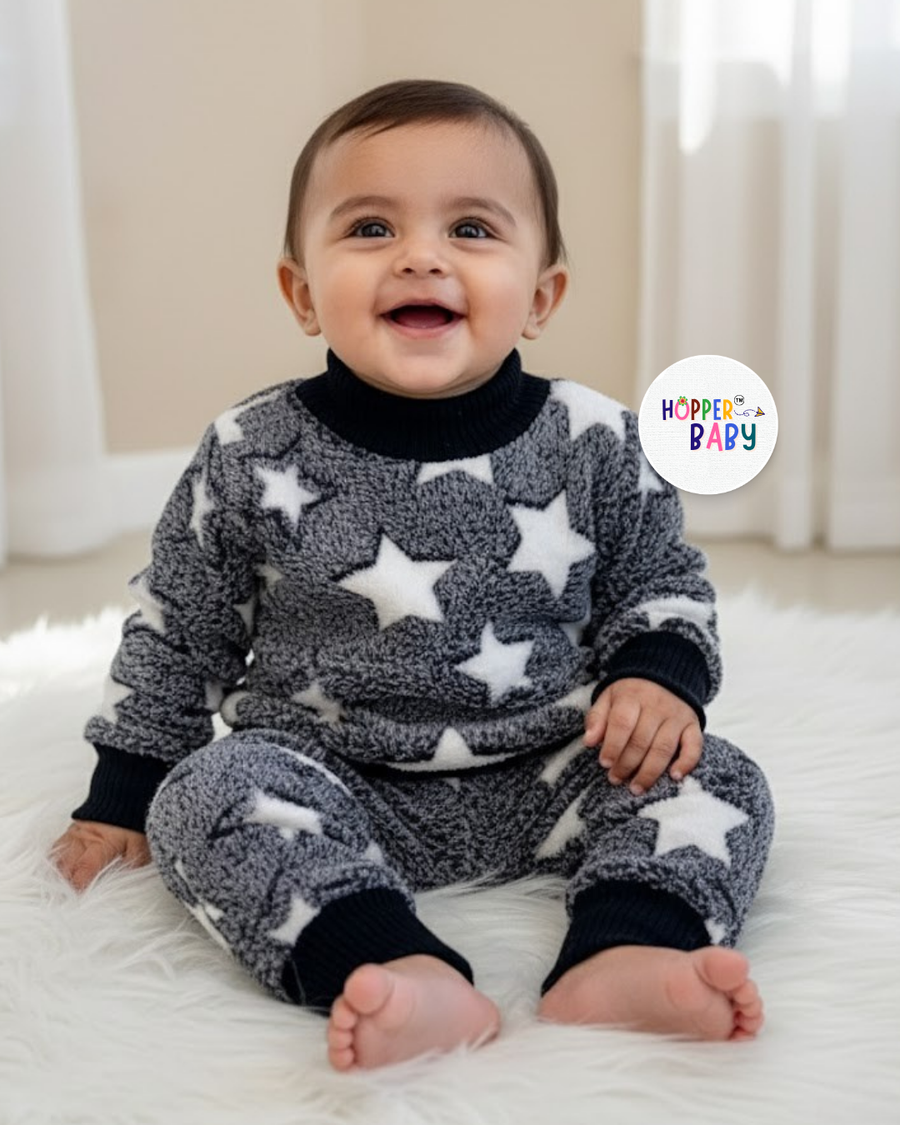 Grey Star Baby Sweater Full Set (Sweater + Trouser)
