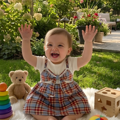 Cocoa Checks Baby Frock