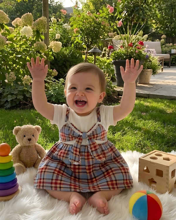 Cocoa Checks Baby Frock