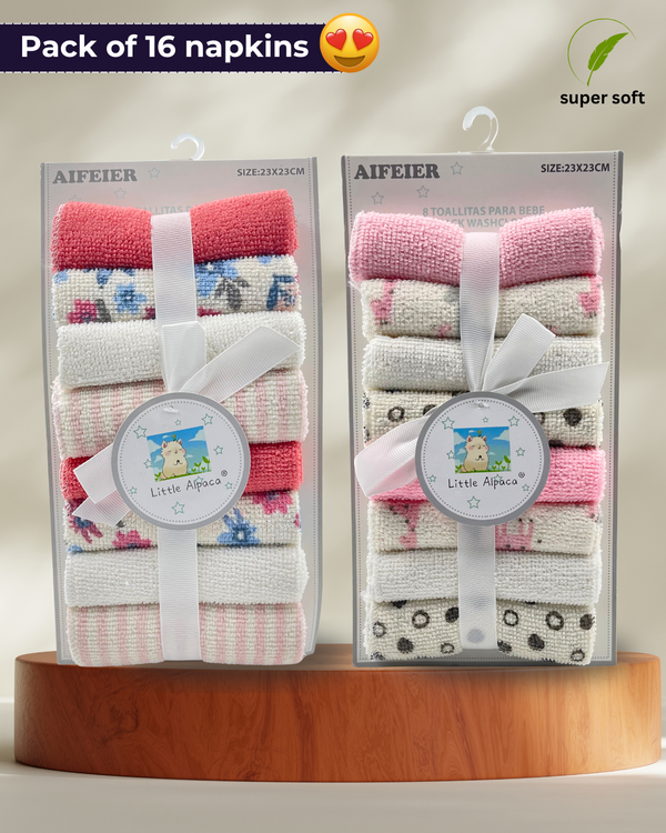 Premium Everyday Essentials Soft Baby Napkins - Pack of 16