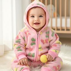 Pink Butterfly Zip Hood Outfit ( Hood + Trouser) Full Set