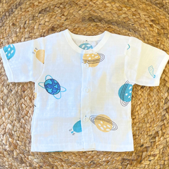 Pack of 3: Dino Mulslin Jabla Button Baby Tshirt