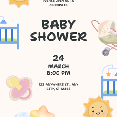 Fun Premium Custom Baby Shower Invitations