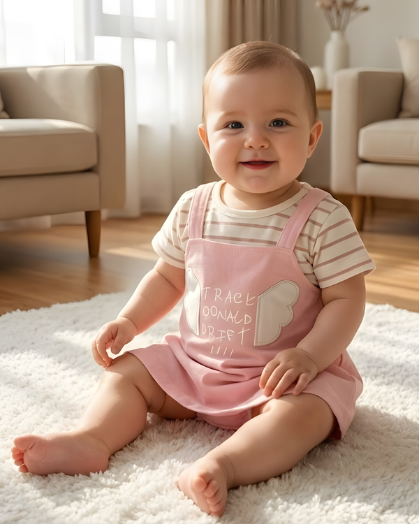 Blossom Pink Wings Baby Frock