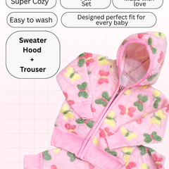 Pink Butterfly Zip Hood Outfit ( Hood + Trouser) Full Set