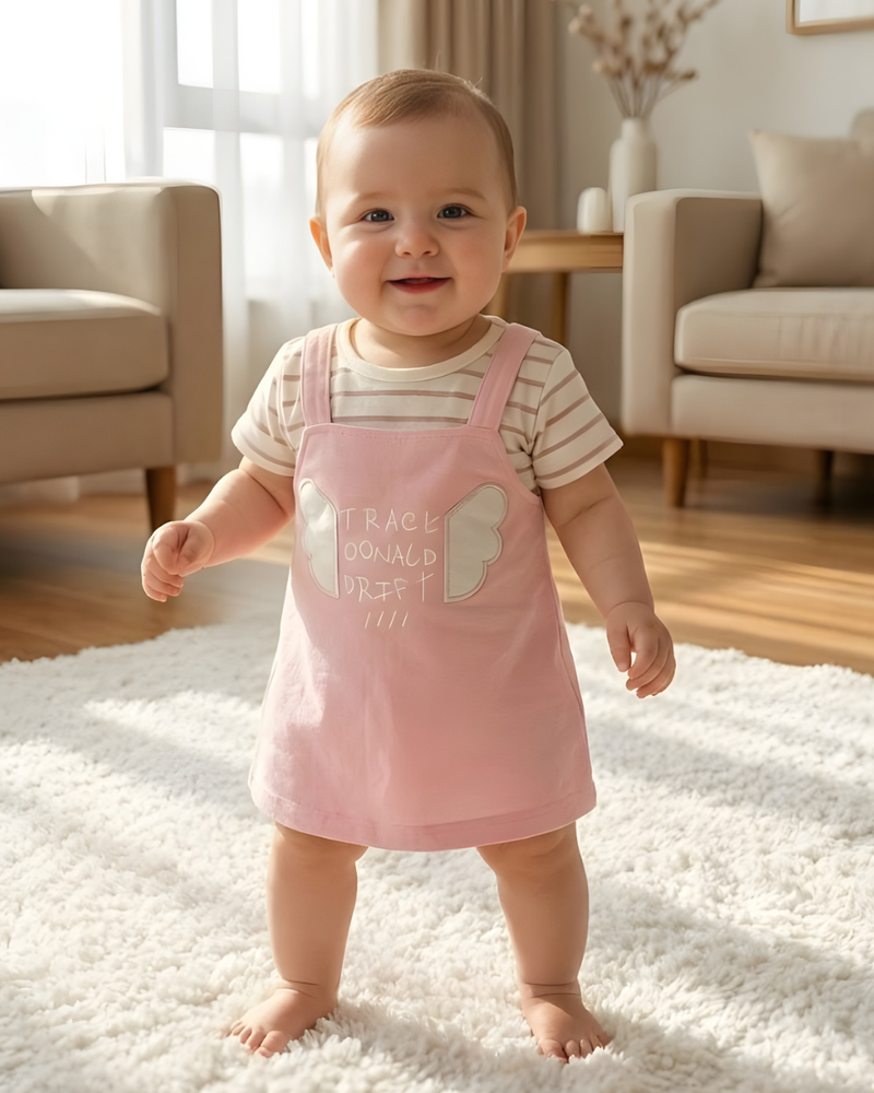 Blossom Pink Wings Baby Frock