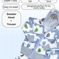 Blueish Adventure Zip Hood Outfit ( Hood + Trouser) Full Set