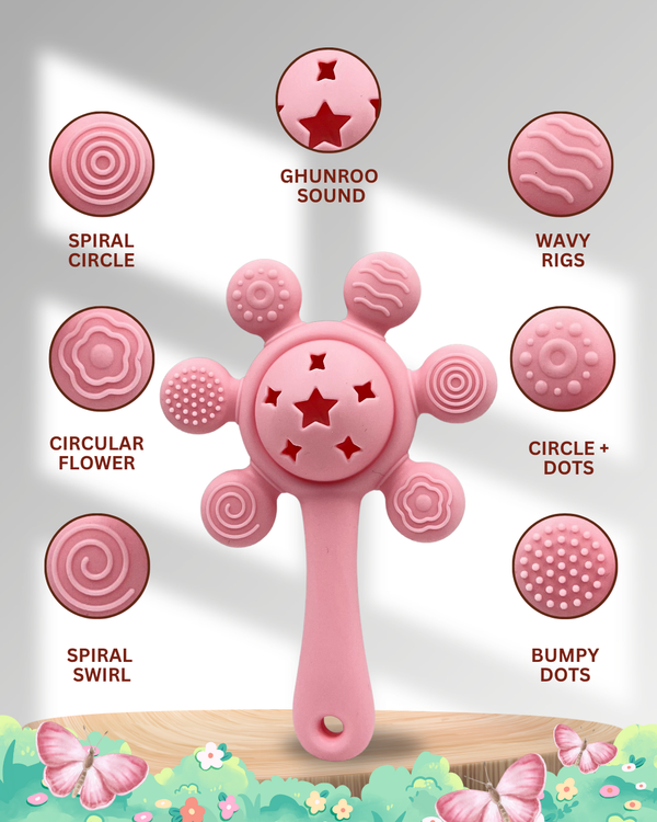(5 in 1) Bubblegum Galaxy Rattle + Advance Teether