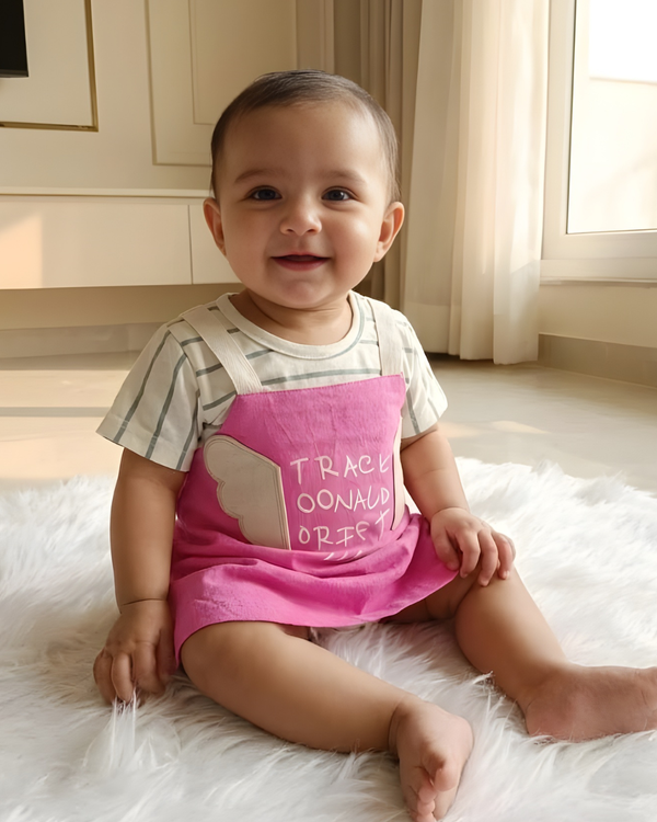 Deep Pink Wings Baby Frock