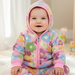 Multi Color Flower Zip Hood Outfit ( Hood + Trouser) Full Set