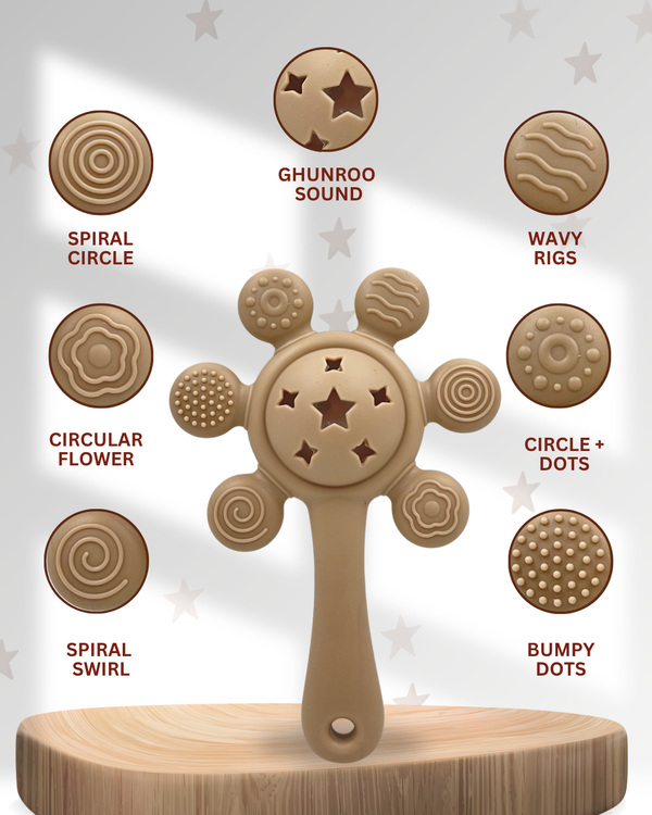 (5 in 1)  Safari Soothing Rattle + Advance Teether