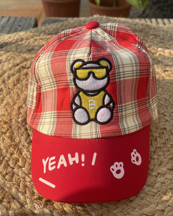 Fire Red Play Mode Cool Teddy Cap