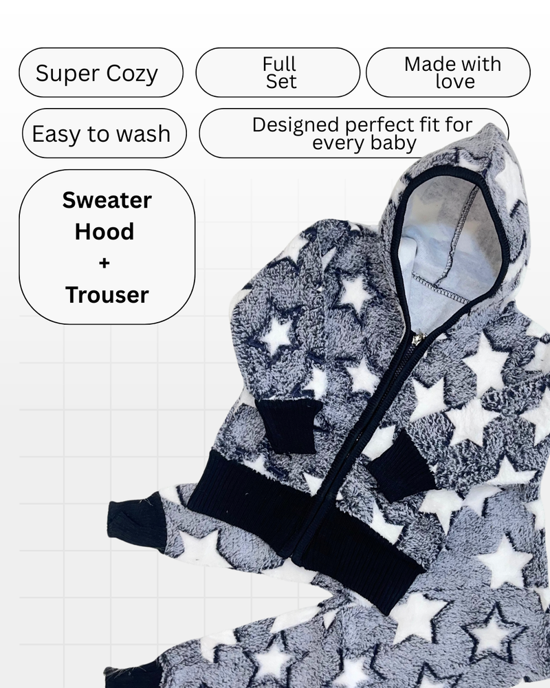 Star Baby Zip Hood Outfit ( Hood + Trouser) Full Set