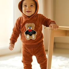 Brown Fleece Teddy Full Hood Set (Hood + Touser)