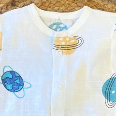 Pack of 3: Dino Mulslin Jabla Button Baby Tshirt