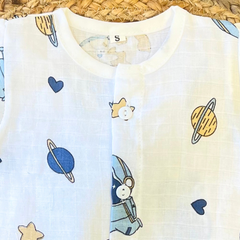 Pack of 3: Mulslin Jabla Button Baby Tshirt