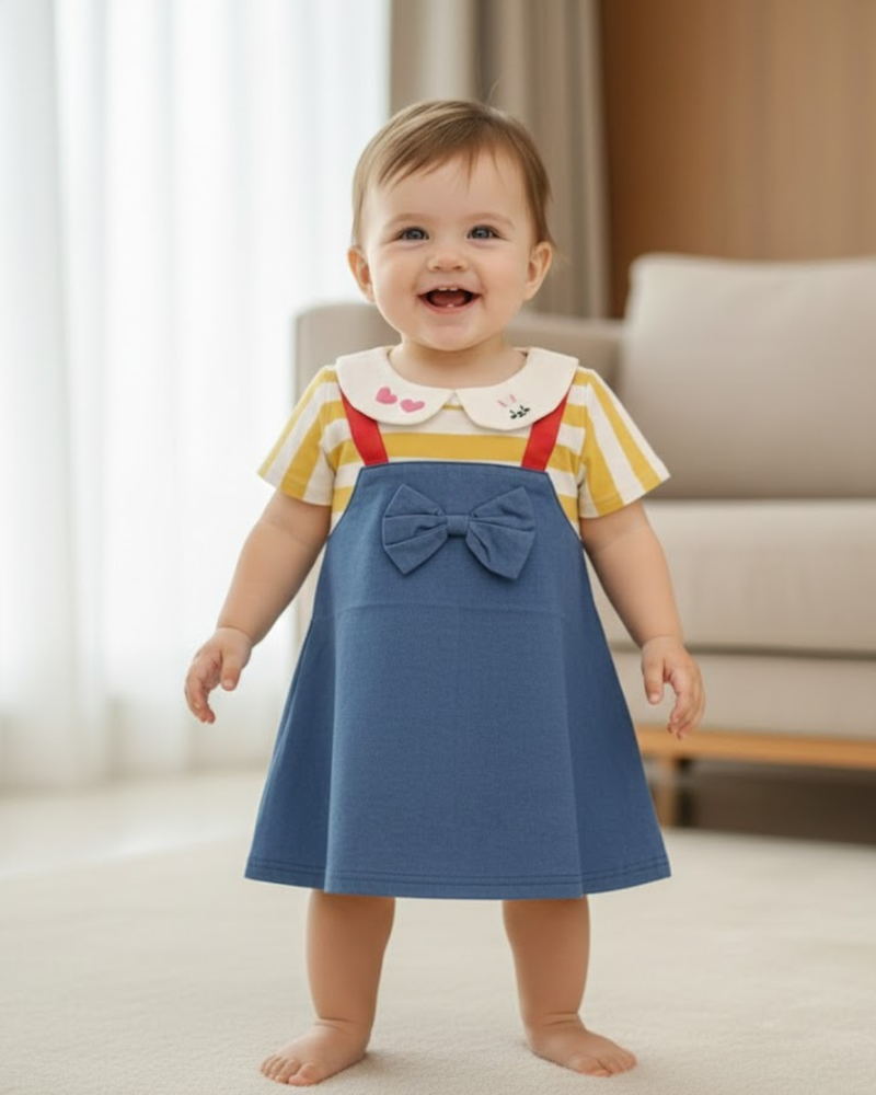 Smiley Steps Yellow Baby Frock