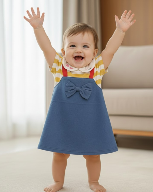 Smiley Steps Yellow Baby Frock