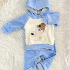 CozyBear Sky Fleece Hood Set premium Hood full Outfit ( Hood + Trouser) Full Set
