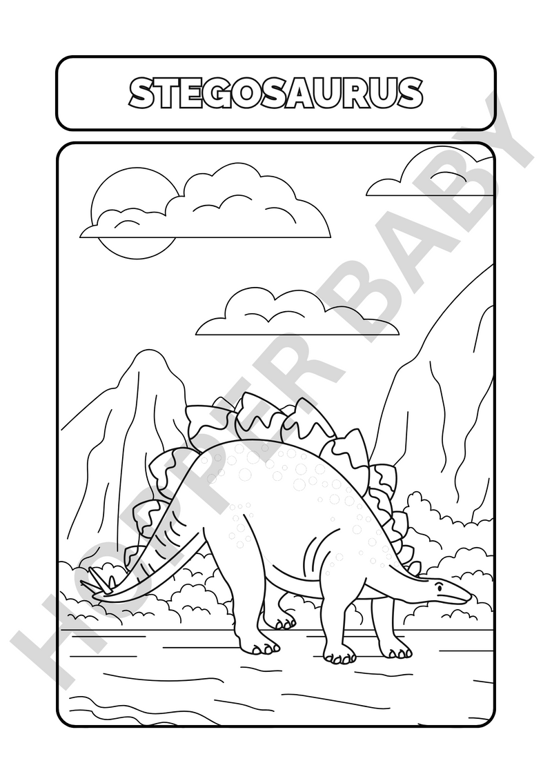 Jurassic Joy – Dino Colouring Page