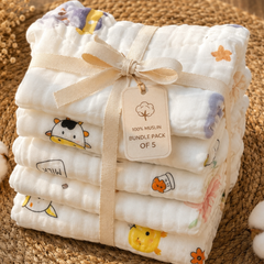 Ultra Soft Muslin Baby Langot | Rash-Free & Breathable Cloth Nappy | Reusable & Washable (Pack of 5)