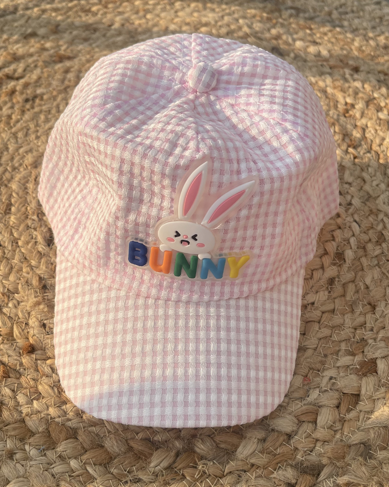 Peach Pink Bunny Bloom Summer Baby Cap