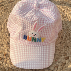 Peach Pink Bunny Bloom Summer Baby Cap