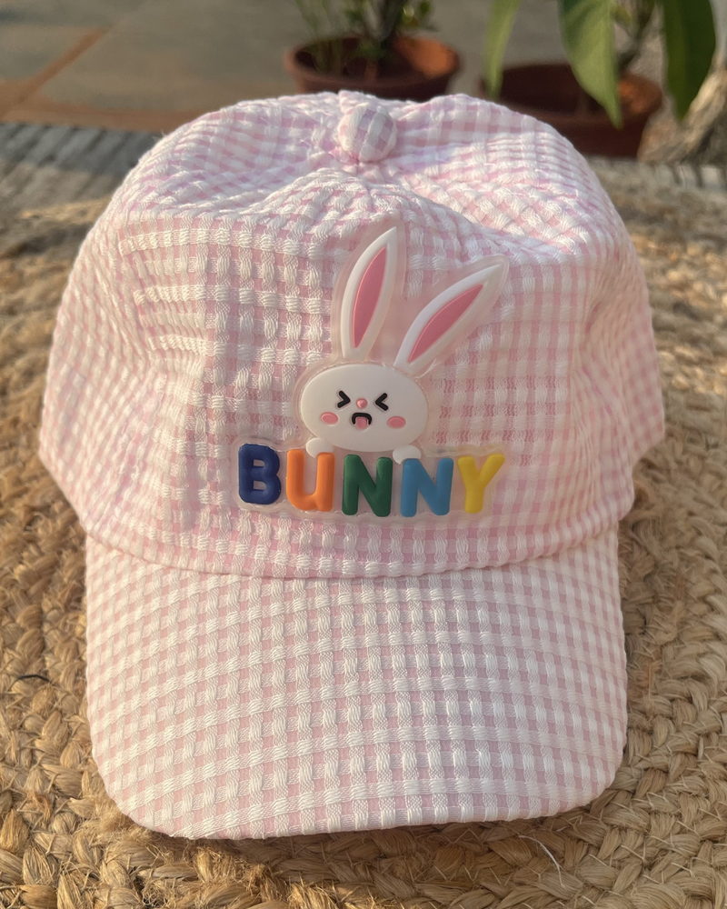 Peach Pink Bunny Bloom Summer Baby Cap