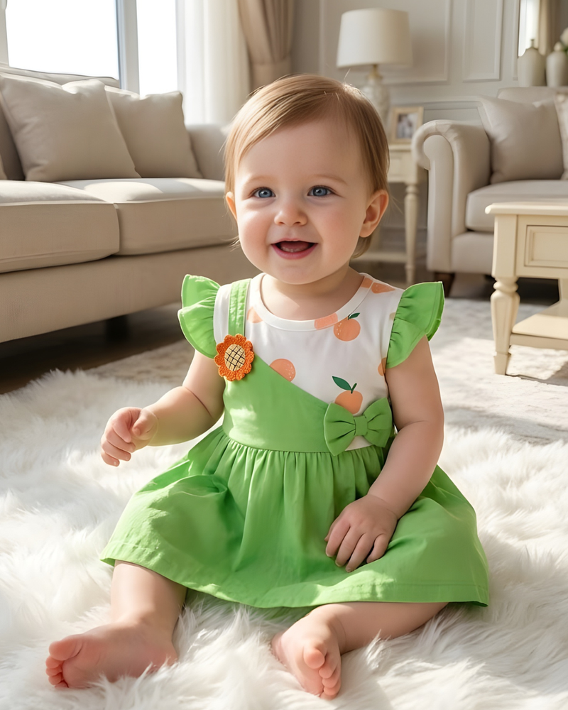 Minty Meadow Baby Frock
