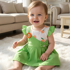 Minty Meadow Baby Frock