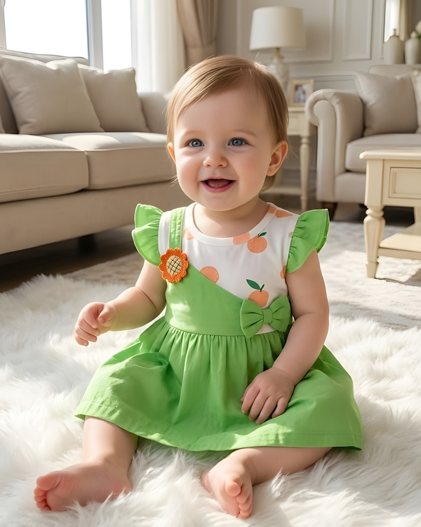 Minty Meadow Baby Frock