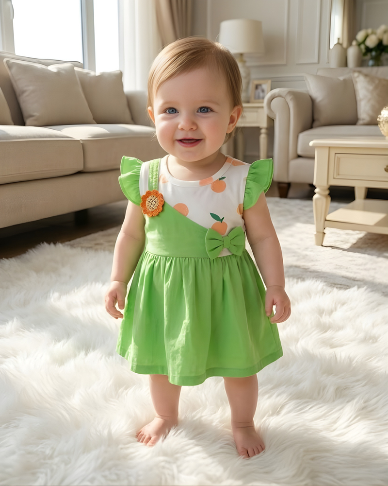 Minty Meadow Baby Frock