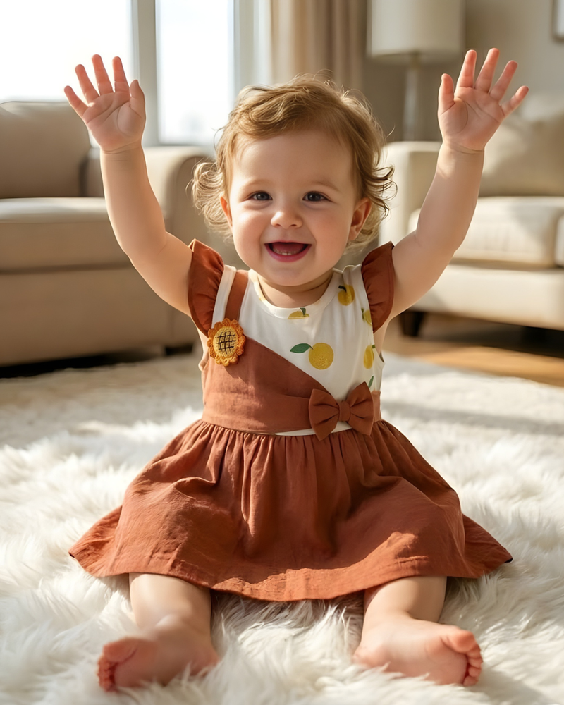 Toffee Twirl Baby Frock