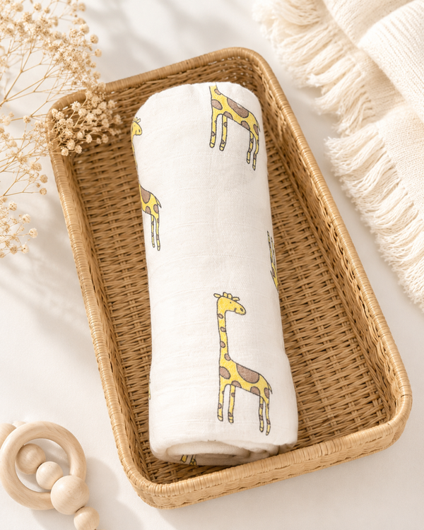 🌿 8 in 1 Ultra Soft Bamboo Muslin Swaddle Combo – Pack of 3