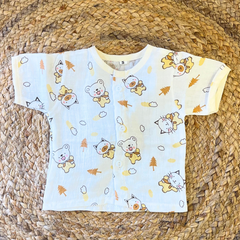 Pack of 3: Avocado Mulslin Jabla Button Baby Tshirt