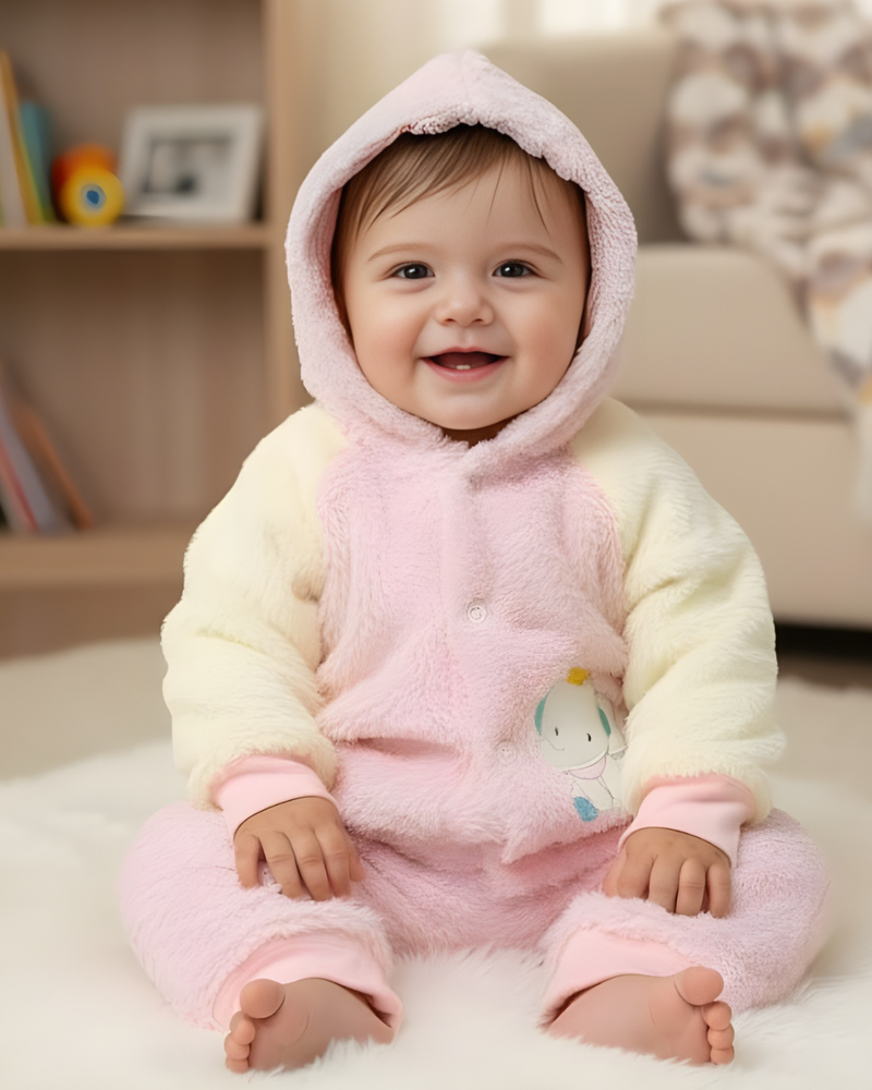 Pink Snuggle Elephant Fur Romper/ Oneness for Baby & Toddler