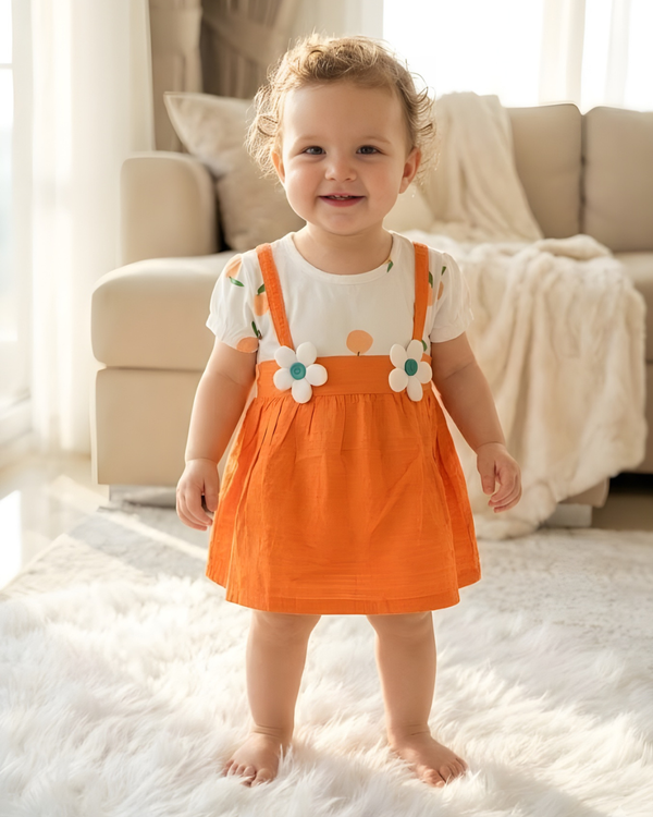 Sweet Orange Baby Frock