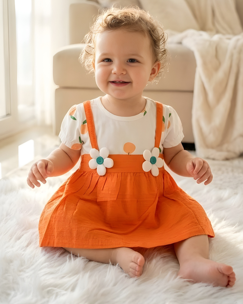 Sweet Orange Baby Frock