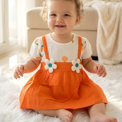 Sweet Orange Baby Frock