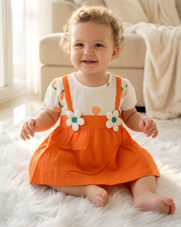 Sweet Orange Baby Frock