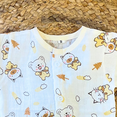 Pack of 3: Avocado Mulslin Jabla Button Baby Tshirt