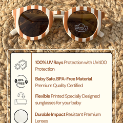 Galaxy Buddy Baby Cap + Coffee Stripes Baby Sunglasses Combo 🧢 🕶️