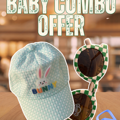 Bunny Bloom Baby Cap + Garden Grass Sunglasses Combo 🧢 🕶️