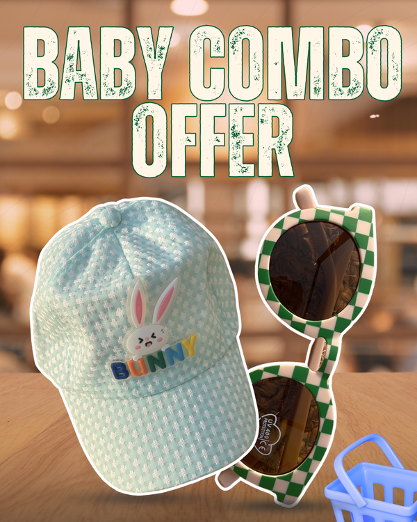 Bunny Bloom Baby Cap + Garden Grass Sunglasses Combo 🧢 🕶️