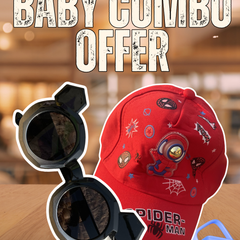 Rocket Red Baby Cap + Midnight Noir Sunglasses Combo 🧢 🕶️