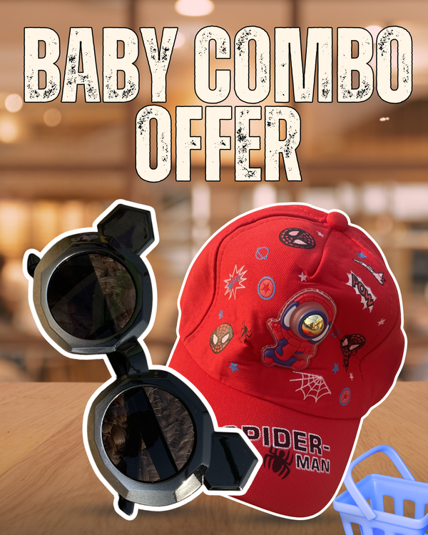 Rocket Red Baby Cap + Midnight Noir Sunglasses Combo 🧢 🕶️